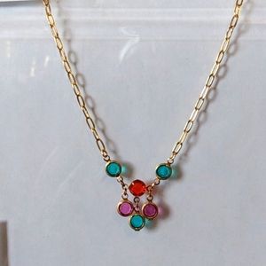 Vintage Swarovski Crystal connector multi color necklace